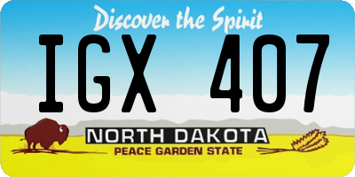 ND license plate IGX407
