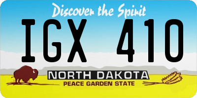 ND license plate IGX410
