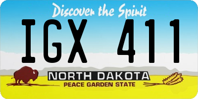 ND license plate IGX411
