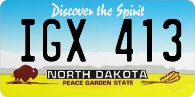 ND license plate IGX413