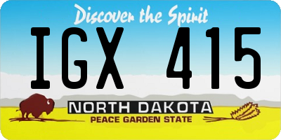 ND license plate IGX415
