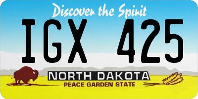 ND license plate IGX425