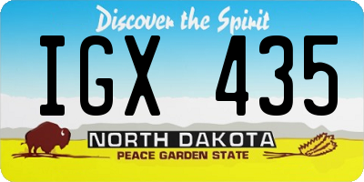 ND license plate IGX435