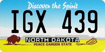 ND license plate IGX439