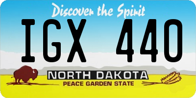 ND license plate IGX440