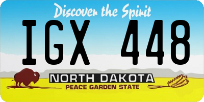 ND license plate IGX448