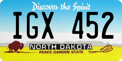 ND license plate IGX452