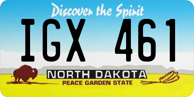 ND license plate IGX461