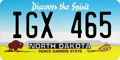 ND license plate IGX465