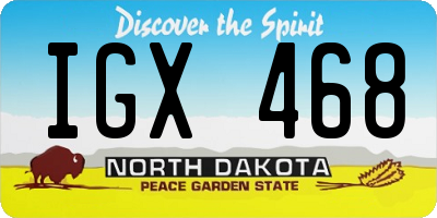 ND license plate IGX468