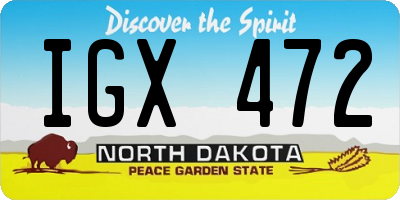 ND license plate IGX472