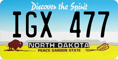 ND license plate IGX477