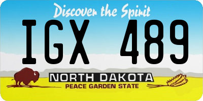 ND license plate IGX489
