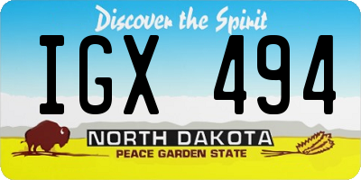 ND license plate IGX494