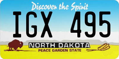 ND license plate IGX495