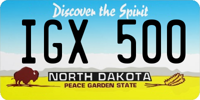 ND license plate IGX500