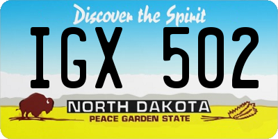 ND license plate IGX502