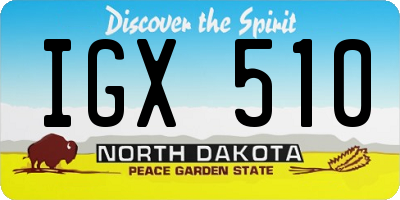ND license plate IGX510