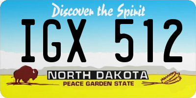 ND license plate IGX512