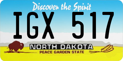 ND license plate IGX517