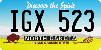 ND license plate IGX523