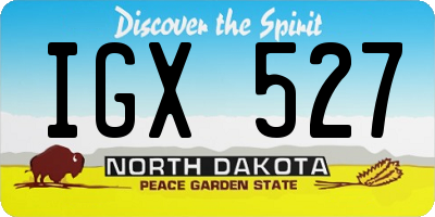 ND license plate IGX527