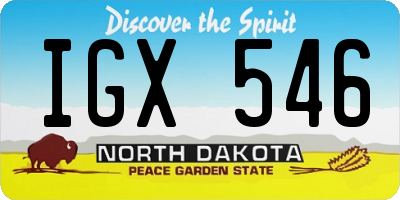 ND license plate IGX546