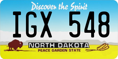 ND license plate IGX548