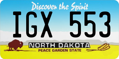 ND license plate IGX553