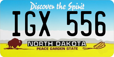 ND license plate IGX556