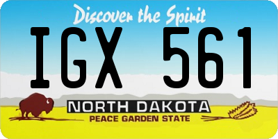 ND license plate IGX561