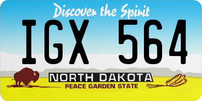 ND license plate IGX564