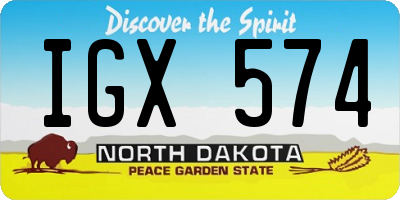 ND license plate IGX574