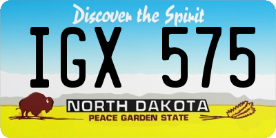 ND license plate IGX575