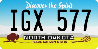 ND license plate IGX577