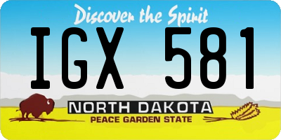 ND license plate IGX581