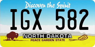 ND license plate IGX582