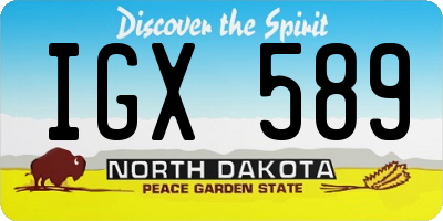 ND license plate IGX589