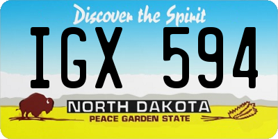 ND license plate IGX594