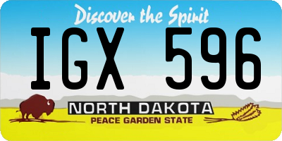 ND license plate IGX596