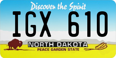 ND license plate IGX610