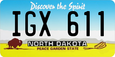 ND license plate IGX611