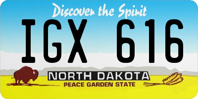 ND license plate IGX616