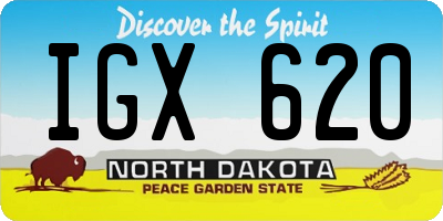 ND license plate IGX620