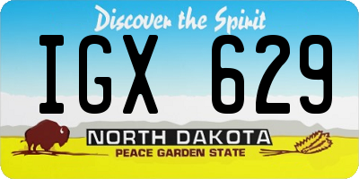 ND license plate IGX629