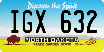 ND license plate IGX632