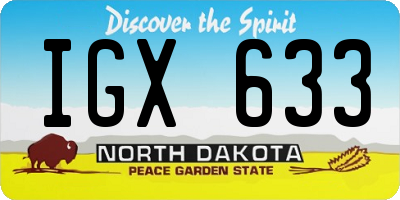 ND license plate IGX633
