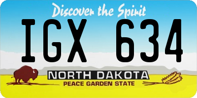 ND license plate IGX634