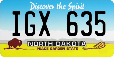 ND license plate IGX635