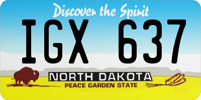 ND license plate IGX637